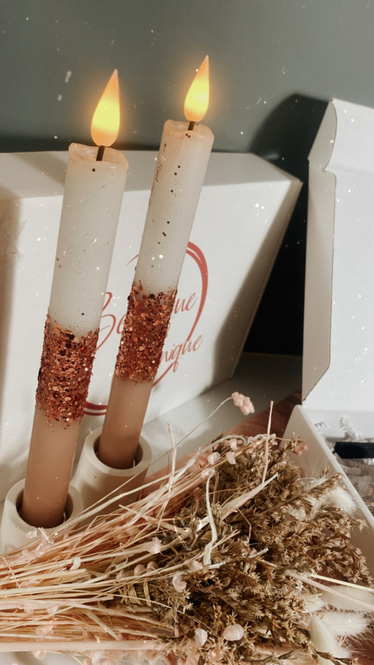 Led Glitter Candles per 2