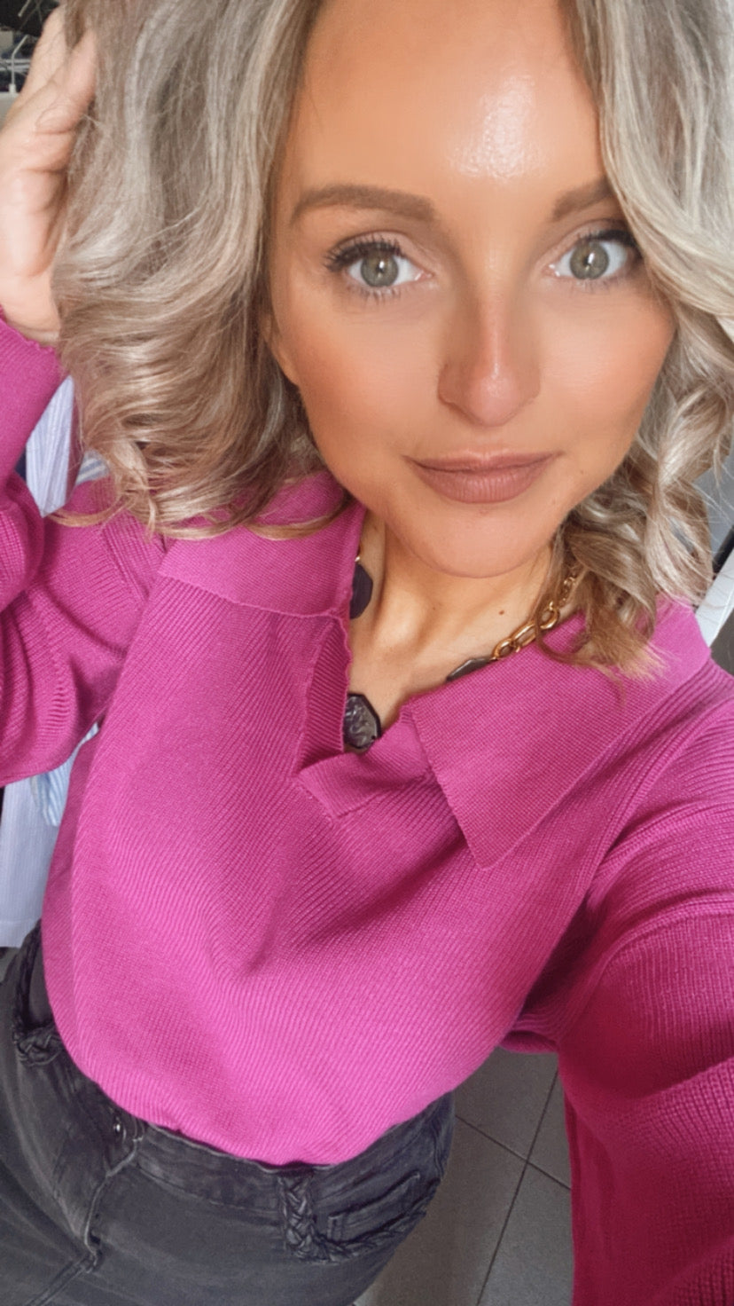 Magenta zachte SWEATER